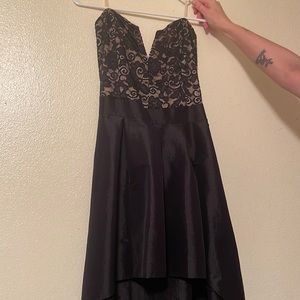 Black with lace detail High low dress